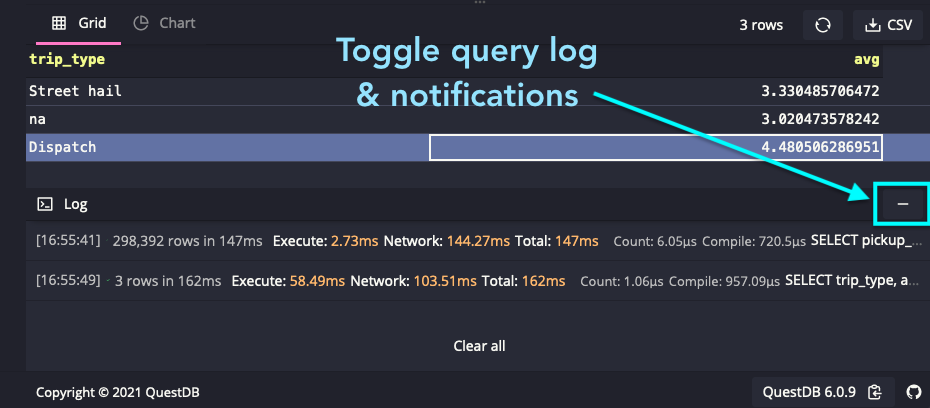 Screenshot of the Web Console showing the location of the Import tab